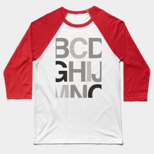 Gray alphabet Baseball T-Shirt